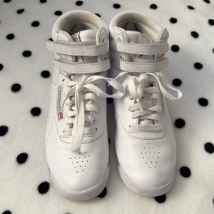 White Reebok Freestyle Hi Women’s 7.5